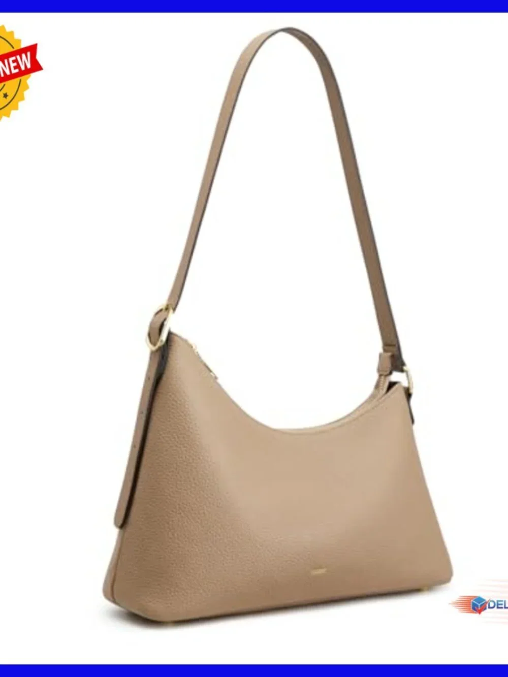 Leather Hobo Shoulder Bag with Card Pockets, Adjustable Strap, Tote